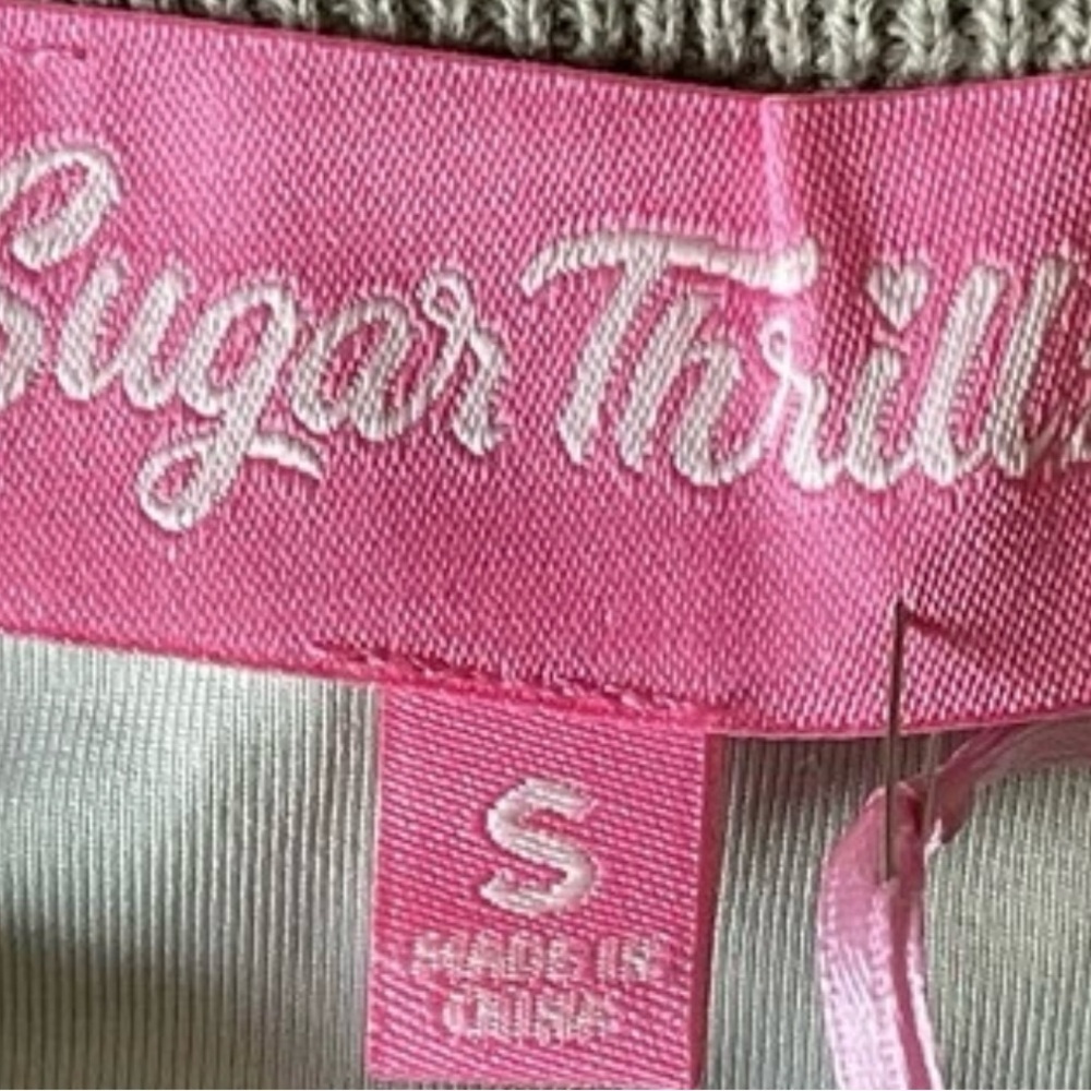 Sage Green Crochet Knit Mini Skirt Floral Coquette‎ Fairycore Sz Small - Picture 5 of 6
